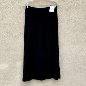 Vintage New Old Stock Black Maxi Skirt M Anna Pull On